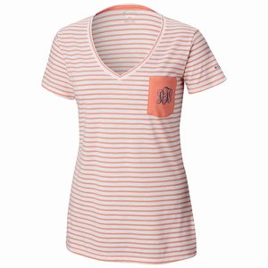 Columbia Camiseta PFG Monogram™ Tee Mujer Rosas/Blancos (489TJZBLW)